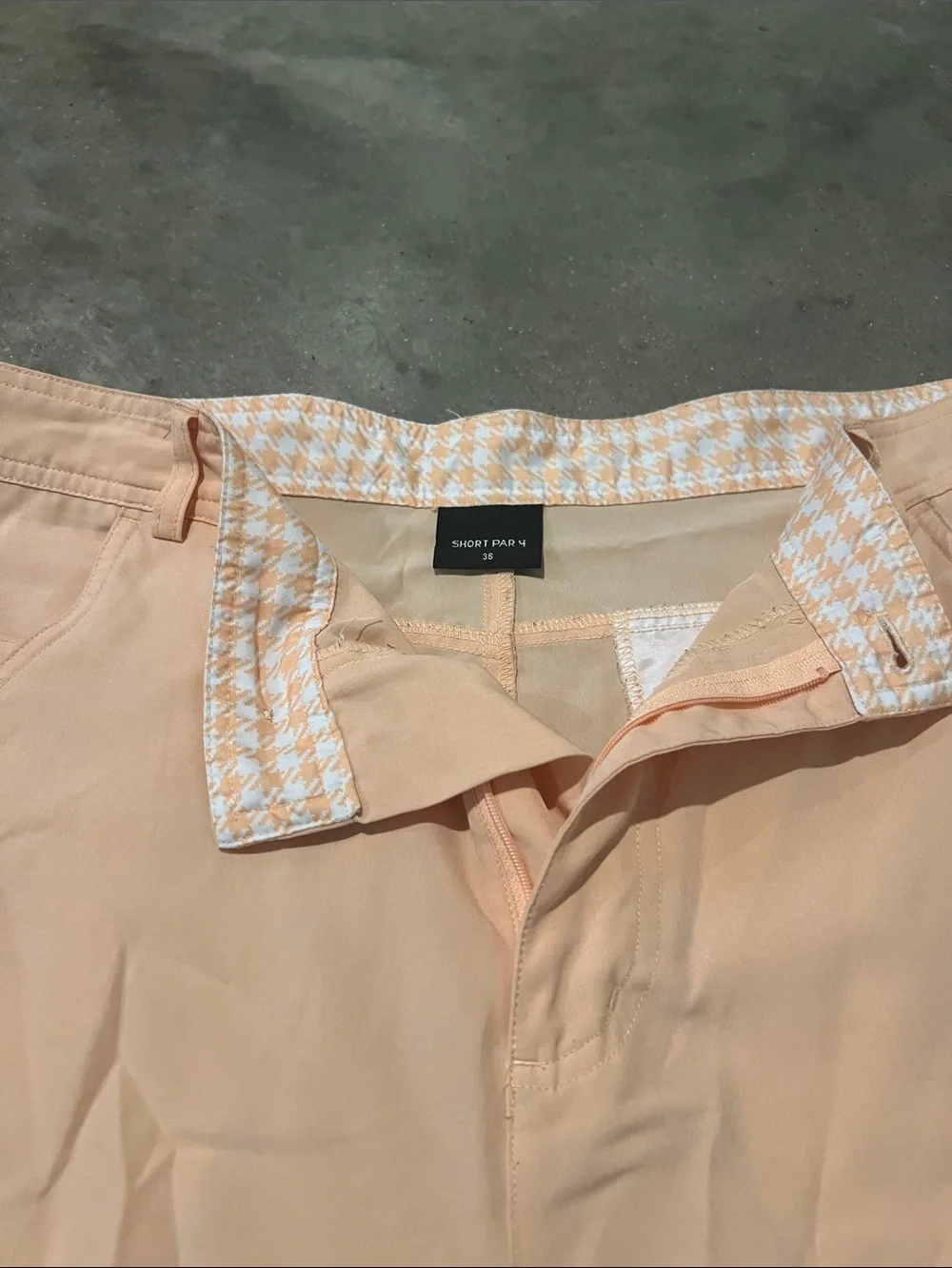Men's Flat-Front Peach Cotton Shorts